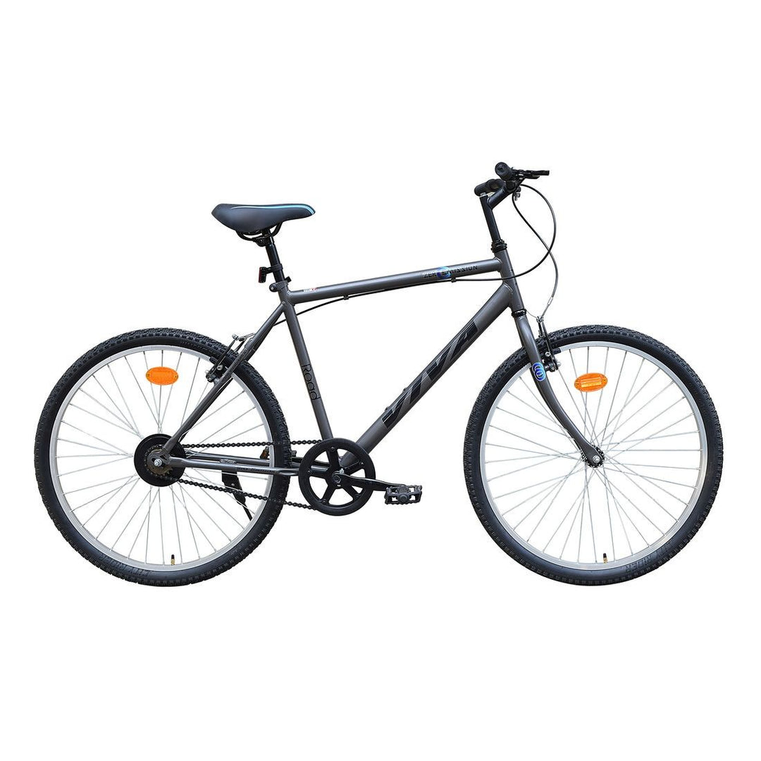 Zero Emission 26T Matt Grey Single Speed City Bike with 19  Steel Frame for Adults Suitable for Age : 16years to Above || Height : 5 ft 2  to 5ft 11 