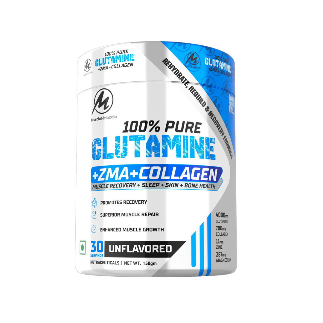 Glutamine +ZMA + Collagen 150Gm | Unflavoured