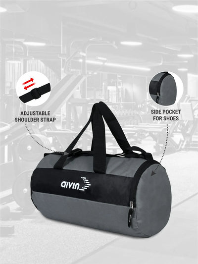 AIVIN GYM BAG 02 GREY/BLACK