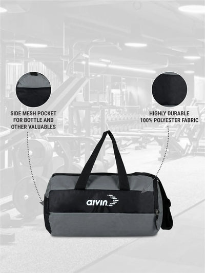 AIVIN GYM BAG 02 GREY/BLACK