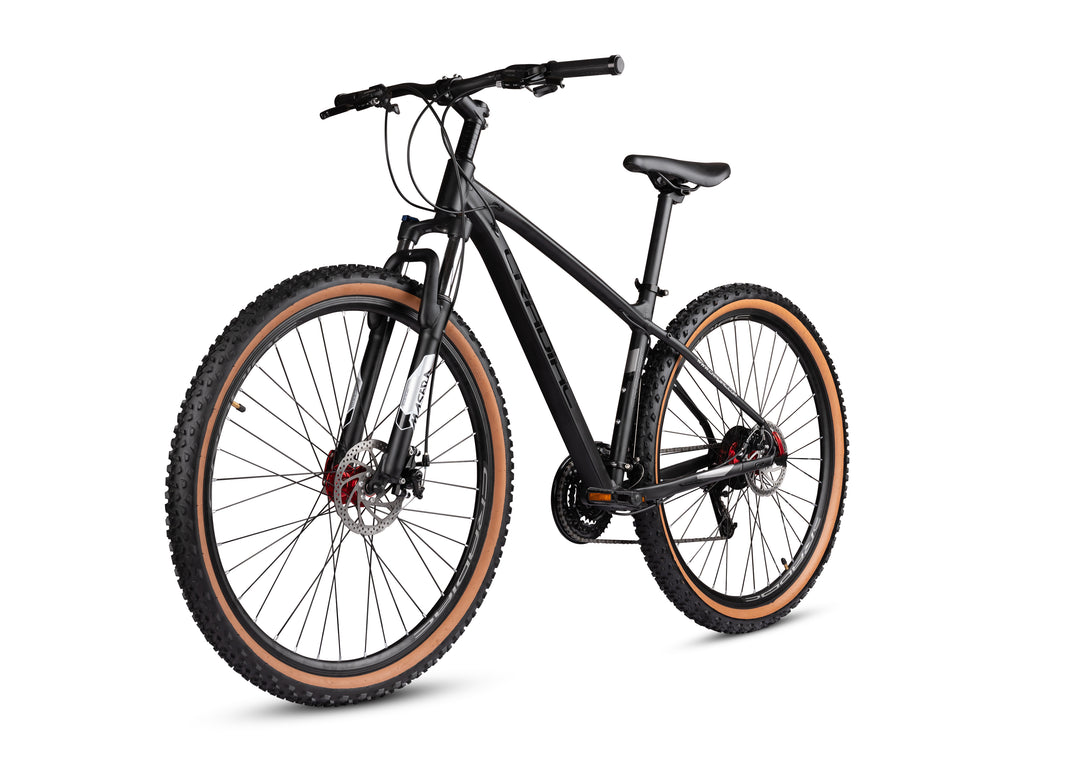 Cradiac Wolf 27 Speed 27.5T Mountain Cycle | Shimano Gear | Alloy Frame | Zoom Lockout Suspension (27 Gear, Black)