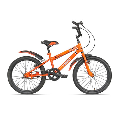 Roller Single Speed 20T Steel Single Speed Bicycle for Kids with Training Wheels (Fluorescent Orange) Suitable for Age : 7 to 10 Years || Height : 3ft 10  to 4ft 7  