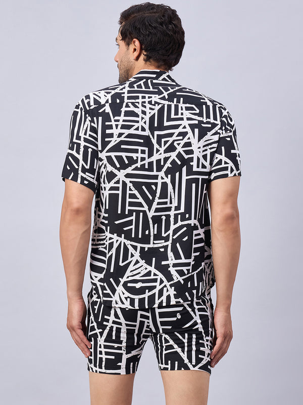 Geometric Print Men...