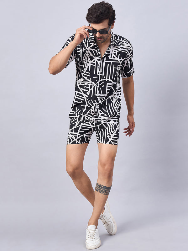 Geometric Print Men...