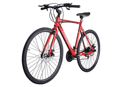 CRADIAC MACHINE 21 SPEED | RIGID FORK | 6061 ALLOY | DUAL DISC | FULLY FITTED 700C T Hybrid Cycle/City Bike  (21 Gear, Red, Rigid)