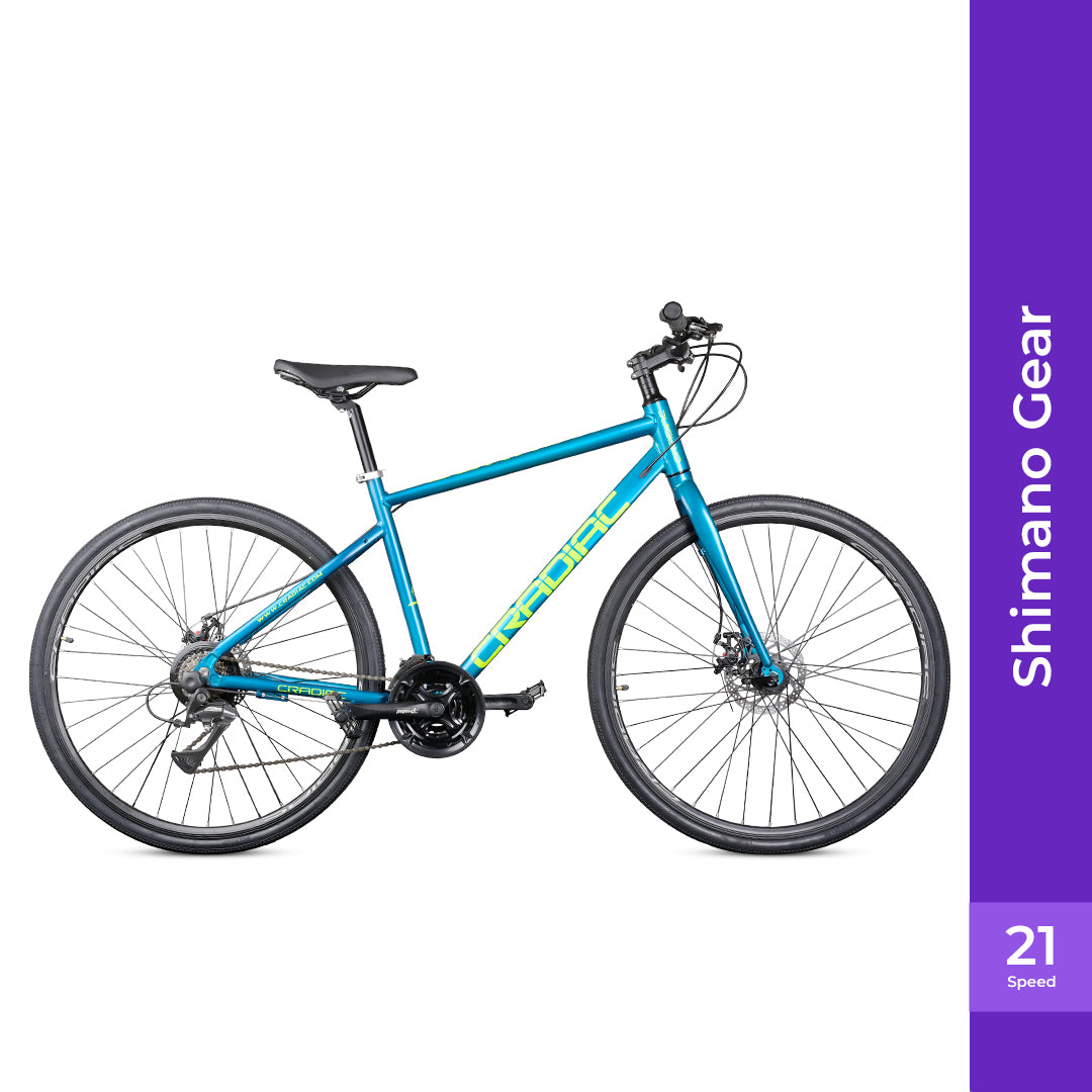 Gunner| 6061 Alloy Frame 700c T Hybrid Cycle/ City Bike (21 Gear, Blue)