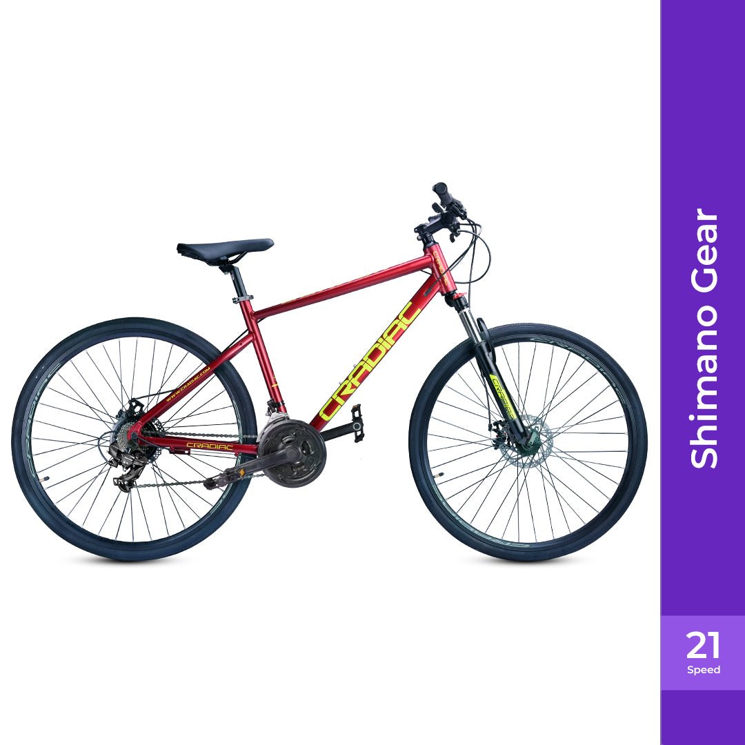 Gunner 700c T Hybrid Cycle/ City Bike (21 Gear, Maroon)