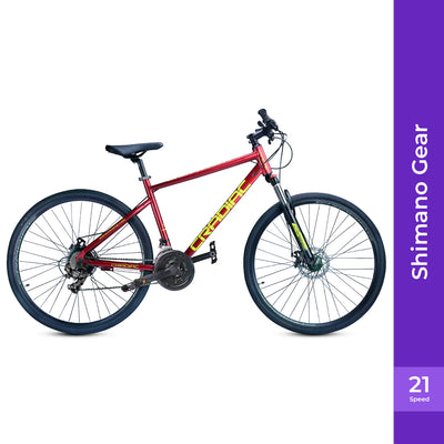 Gunner 700c T Hybrid Cycle/ City Bike (21 Gear, Maroon)
