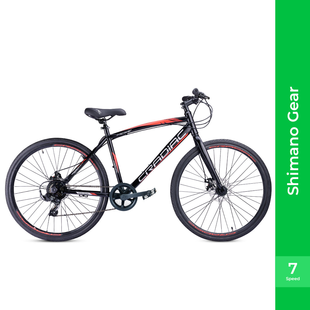 Discover Rigid 7 Speed 700c Hybrid Cycle/ City Bike (7 Gear, Black)