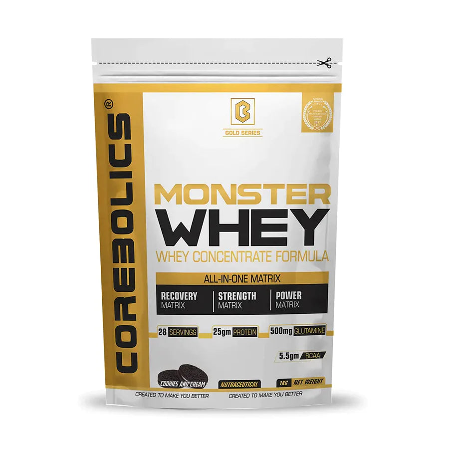 Monster Whey - Whey Concentrate Formula 1 Kg - 28 Servings -  Cookies And Cream