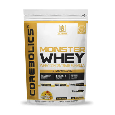 Monster Whey - Whey Concentrate Formula 1 Kg - 28 Servings -Kesar Pista Icecream