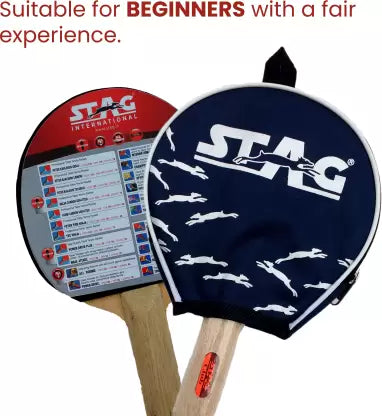 STAG Club Red | Black Table Tennis Racquet  (Pack of: 2 | 176 g)