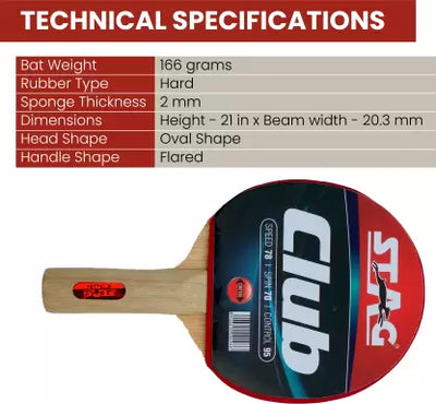 STAG Club Red | Black Table Tennis Racquet  (Pack of: 2 | 176 g)