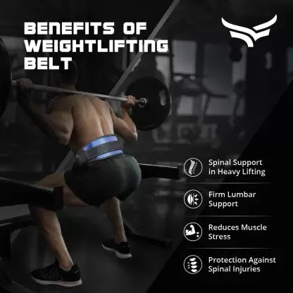 Wings 6-" Unisex Weightlifting Gym Belt Ultra-Light Foam Core (Navy)