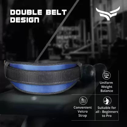 Wings 6-" Unisex Weightlifting Gym Belt Ultra-Light Foam Core (Navy)