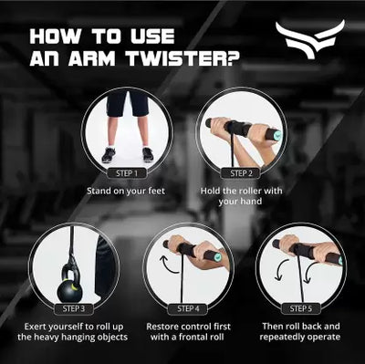 Forearm Blaster-Wrist Roller-Hand Exerciser | Muscle Strengthener Wrist Support (Black)