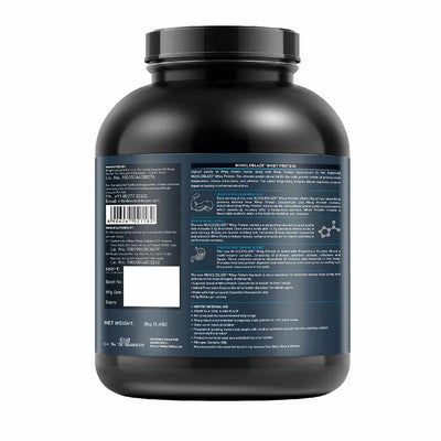 MuscleBlaze 100% Whey Protein Supplement Powder with Digestive Enzyme, 2 kg (4.4 lb), 57 Servings (Rich Milk Chocolate)