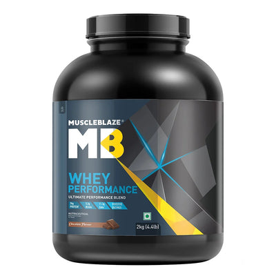 MuscleBlaze Whey Performance Protein, 2 kg (4.4 lb), Chocolate