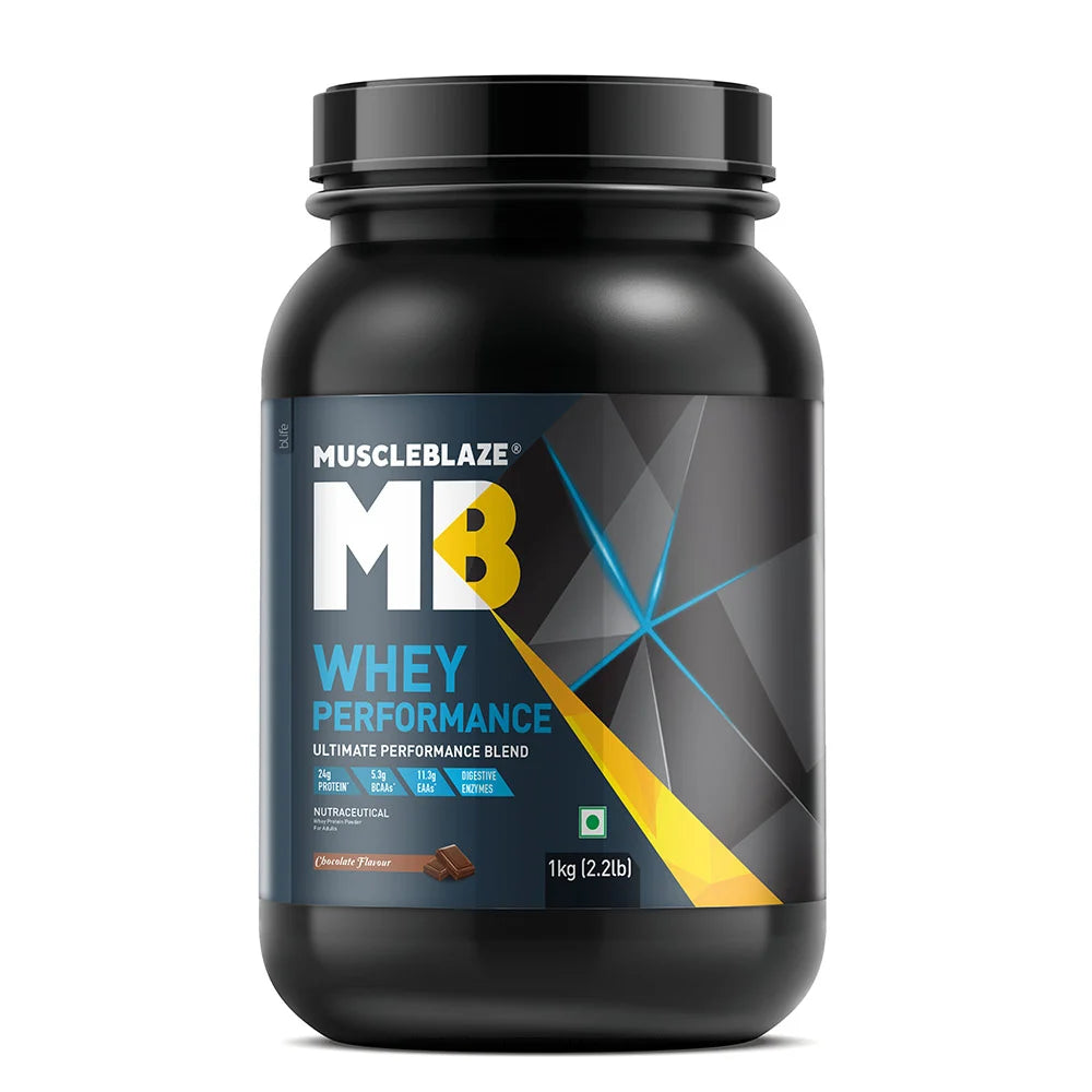 MuscleBlaze Whey Performance Protein, 1 kg (2.2 lb), Chocolate