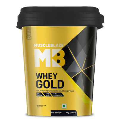 MuscleBlaze Whey Gold Protein Isolate with Digezyme, 4 kg (8.8 lb), Rich Milk Chocolate
