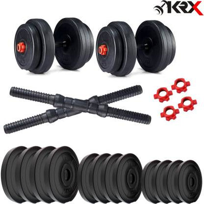 40 Kg PVC Combo with Adjustable Dumbbell | Home Gym | ( 2 Kg x 4 = 8Kg + 3 Kg x 4 = 12 Kg + 5 Kg x 4 = 20Kg )