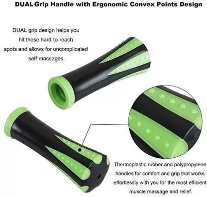 Muscle Roller-Help Reducing Muscle Soreness Body Massage Stick-Muscle Roller Release Myofascial Trigger Points Reduce Muscle Tightness Leg Cramps & Back Pain Massager  (Green | Black)