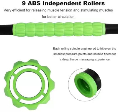 Muscle Roller-Help Reducing Muscle Soreness Body Massage Stick-Muscle Roller Release Myofascial Trigger Points Reduce Muscle Tightness Leg Cramps & Back Pain Massager  (Green | Black)