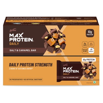 RiteBite Max Protein Daily 10g Salt & Caramel Protein Bars (Pack of 24), 1200g