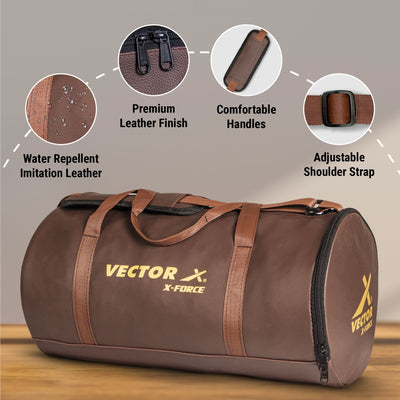  25 L Gym Duffel Bag - X-Force Gym Duffle Bag - Brown