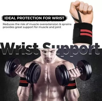 Wrist Wraps with Thumb Loop | (Red Black) Pack of 1