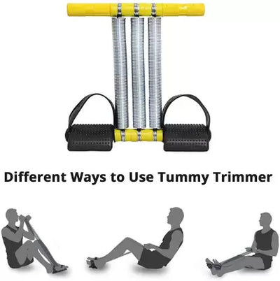 ALYV Triple Spring Tummy Trimmer Unisex Gym Home Exercise Workout Equipment Leg Ab Exerciser (Yellow)