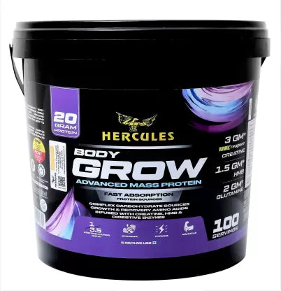 HERCULES Body Grow Weight Gainers/Mass Gainers  (5 kg, Chocolate)