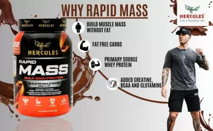 HERCULES Rapid Mass Weight Gainers/Mass Gainers  (1.5 kg, Kesar Pista)