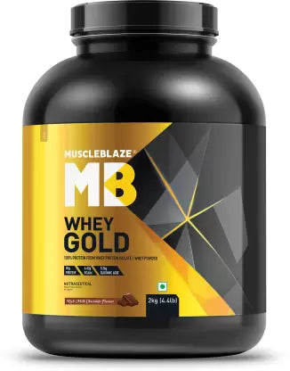 MuscleBlaze Whey Gold 100% Whey Protein Isolate, 1.82 kg (4 lb), Rich Milk Chocolate