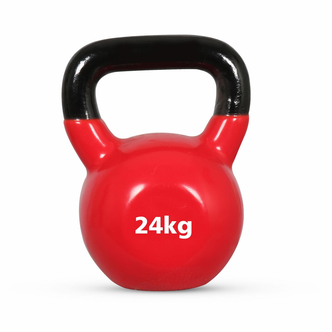 Vinyl Half Coating Kettle Bell for Gym & Workout 24 Kg Red Kettlebell (24 kg)