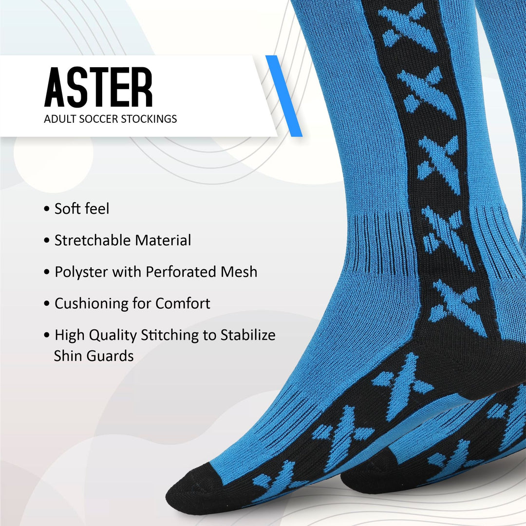 Men & Women Knee High (Pack of 2) Free Size (Blue)