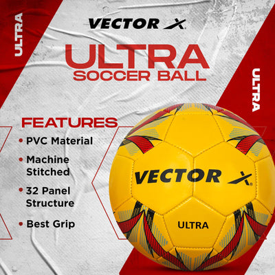 Ultra - Machine Stitched Football | Size - 5 | Suitable Without Grass/International Match Ball/Soccer Balls/Football - Yellow