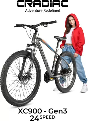 CRADIAC XC 900 24SPEED Gen 3 | 6061 ALLOY FRAME | FULLY FITTED | ZOOM LOCKOUT SUSPENSION 27.5 T Mountain Cycle  (24 Gear, Grey, Only Front Suspension)