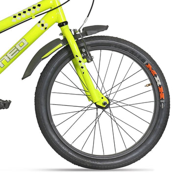 Roller Single Speed 20T Steel Single Speed Bicycle for Kids with Training Wheels (Fluorescent Greem) Suitable for Age : 7 to 10 Years || Height : 3ft 10  to 4ft 7  