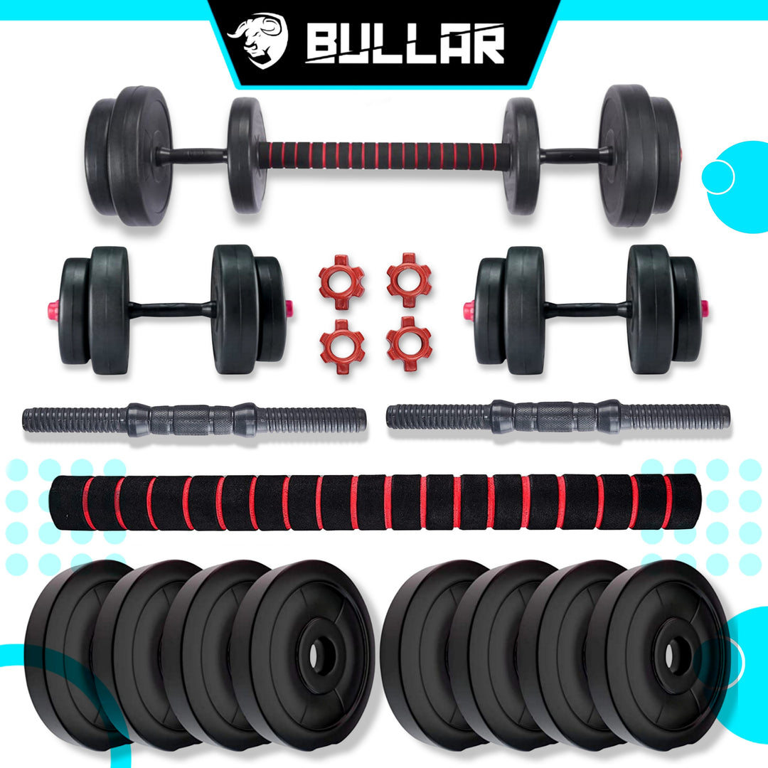 10 kg Dumbbells & Barbell Home Gym Set Kit For Home Workout Adjustable Dumbbell
