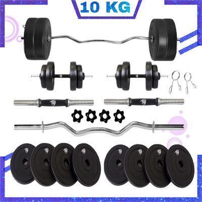 10 kg Home Gym Combo | 3ft curl rod with home gym equipments kit home gym kit