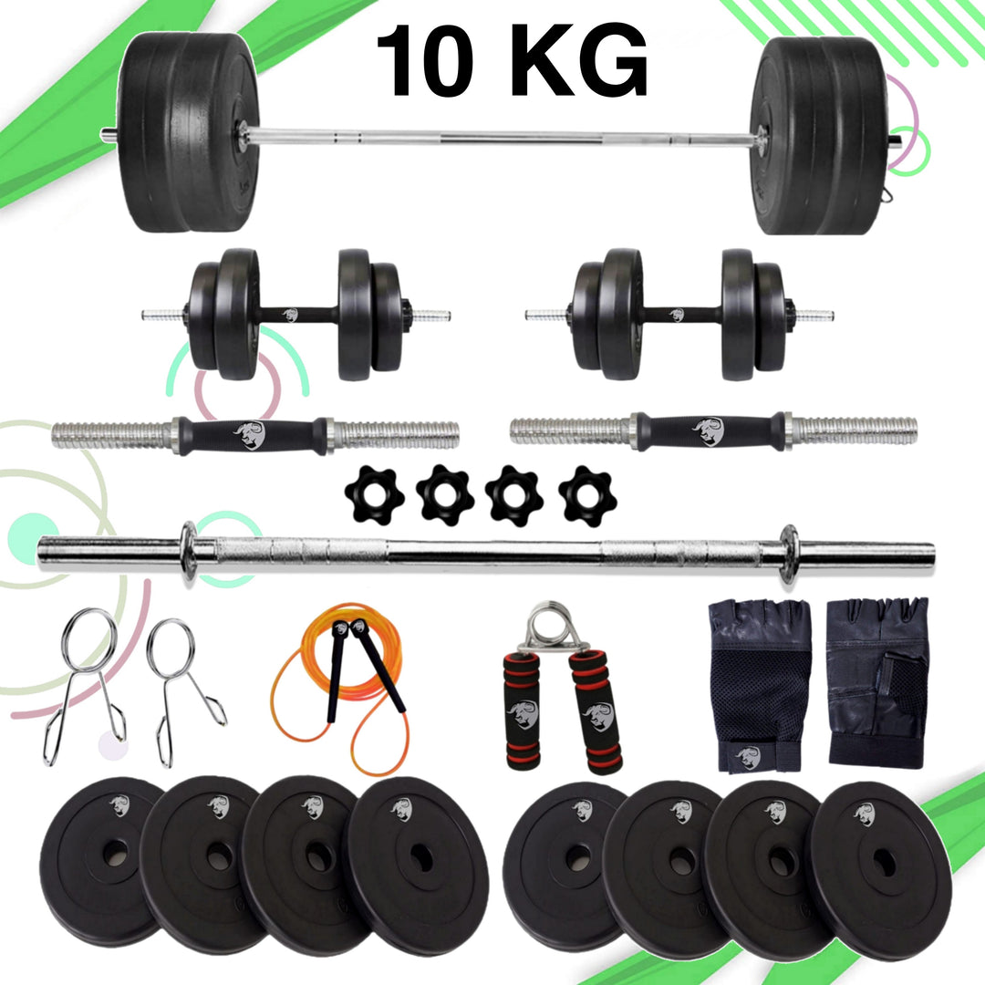 10 kg Home Gym Kit with Accessories Home Gym Combo  | Fitness Equipments