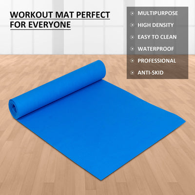 Blue Ultra Soft Yoga Mat With Yoga Strap (6 mm)