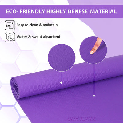 Purple Ultra Soft Yoga Mat With Yoga Strap (6 mm)