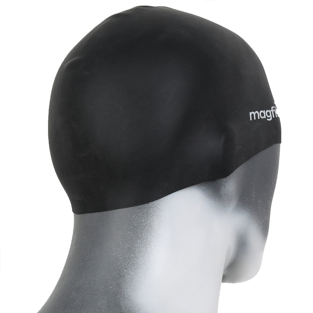 Magfit Unisex Long Hair Swimming Cap (Black)