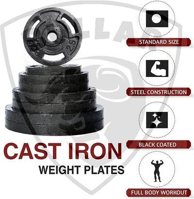 10KG GYM SET 4ft |5Ft+Pair Star Nut Dumbbell |CAST IRON Plates & ACC(25MM)