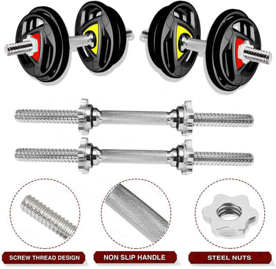 70KG GYM SET 4ft |5Ft+Pair Star Nut Dumbbell |Rubber Coated Iron Plates & ACC(25MM)