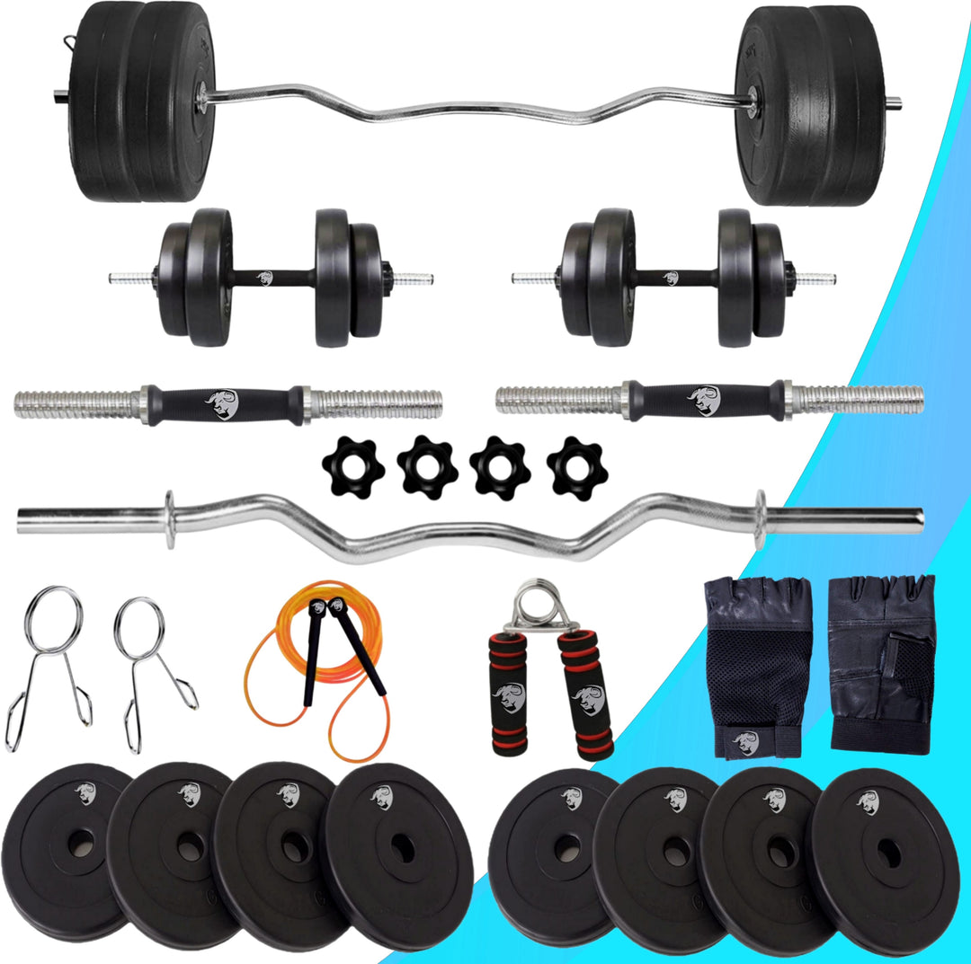 12Kg Home Gym Set | Home Gym Combo | Gym equipment | 3 Feet Curl Rod  | One Pair dumbbell Rod with Exercise Set | Gym Accessories