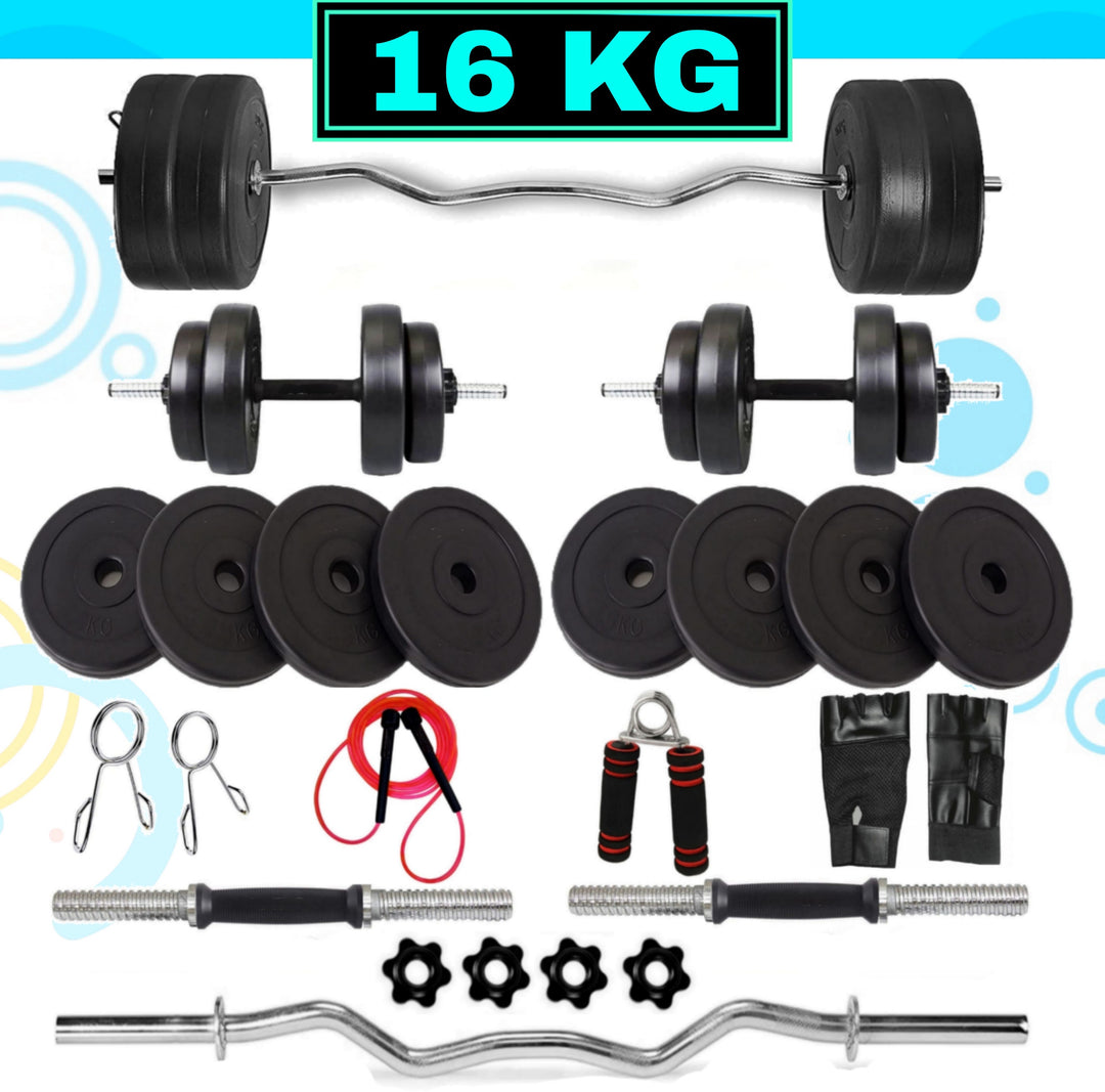 16 kg Home Gym Kit with Accessories Home Gym Combo  | Fitness Equipments