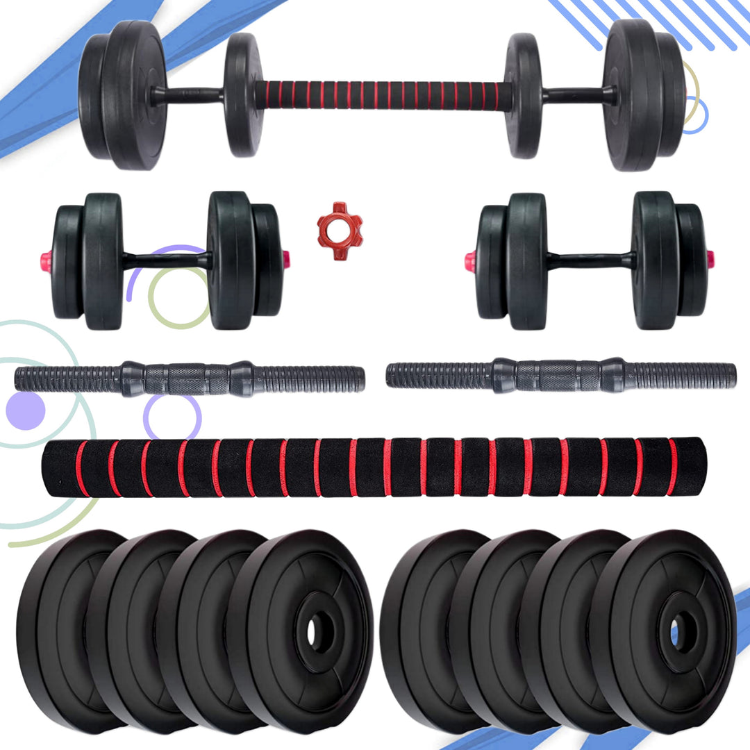 16 kg Home Gym Kit with dumbbell and barbel set Gym Equipment for Home Gym set